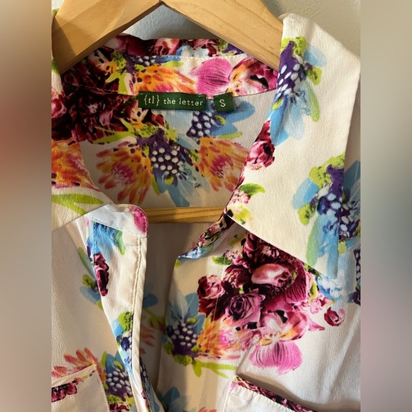 Anthropologie (tl) The Letter 100% Silk Floral Shirtdress - Picture 3 of 9